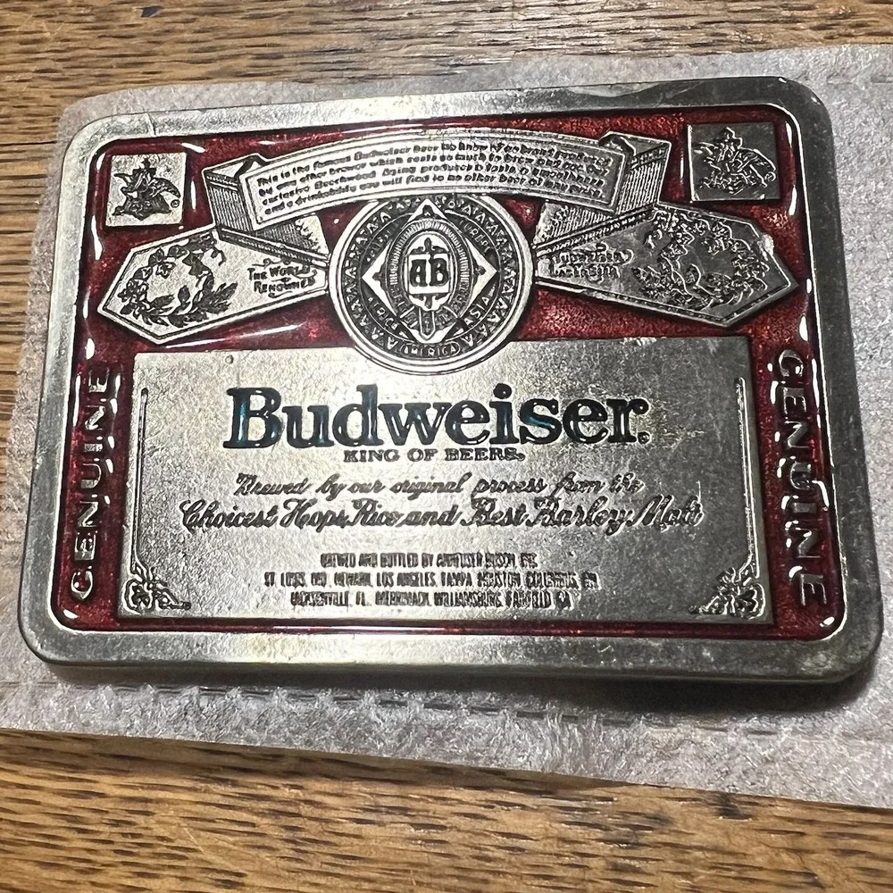 Vintage Budweiser 2241 King of Beers Anheuser Busch Belt Buckle Made In USA 70s